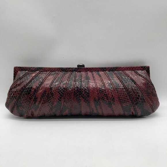 Kotur Pink And Black Snakeskin Clutch - Picture 2 of 10